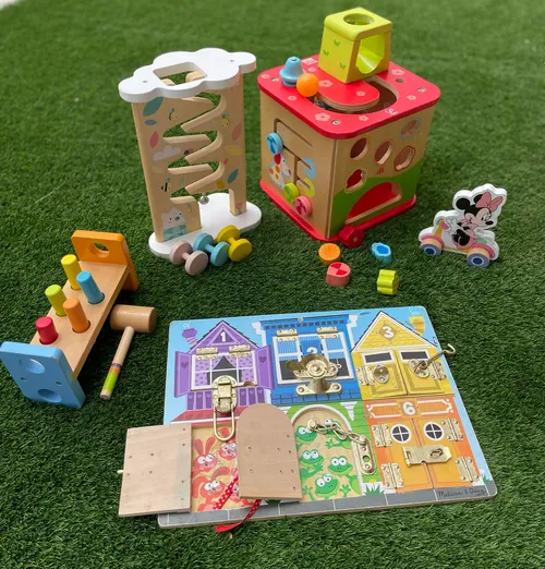 Toys set 2: Wooden educational toys for babies from 8-9 months