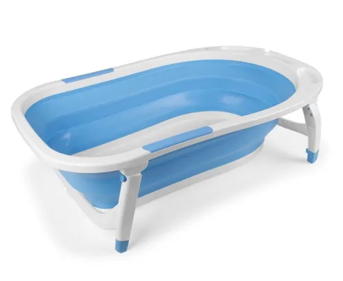 Baby bath, foldable soft silicone, color blue