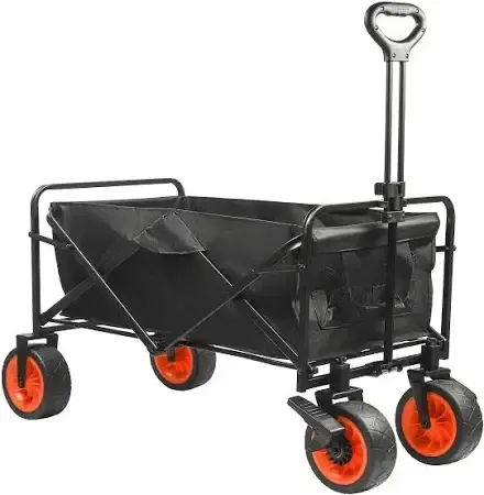 Beach wagon, up to 50kg + sand toys, black