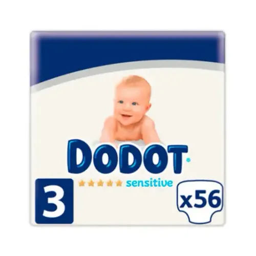 NEW pack of Dodot sensitive nappies, size 3 (6-10kg), 56units