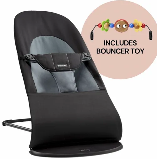 Baby bjorn, baby bouncer with toy, black
