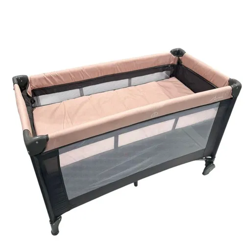 Byberit Travel Crib/Bedside - two bottoms next to me bed, with ergonomic mattress and sheets (two colours)