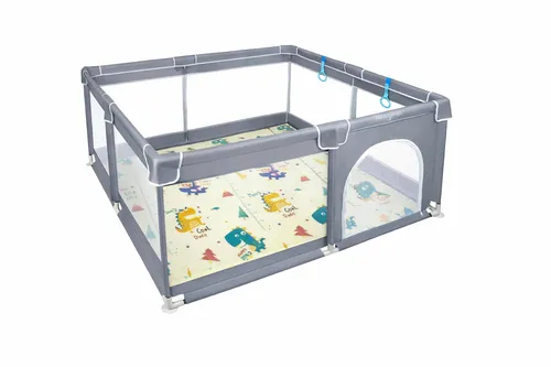 Playpen XXL 120x180, soft grey, plus Soft Playing Mat