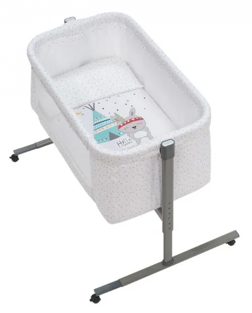 Baby sleeping mini crib/cot, next to me, interbaby color white, with mattress