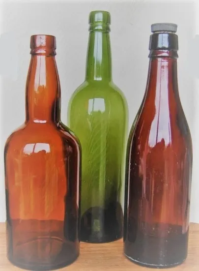 TABLESCAPES: antique bottles olive and amber
