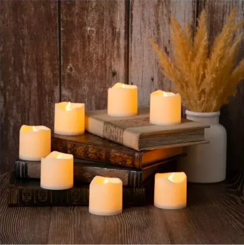 LED: Small Pillar votives ivory set of 24