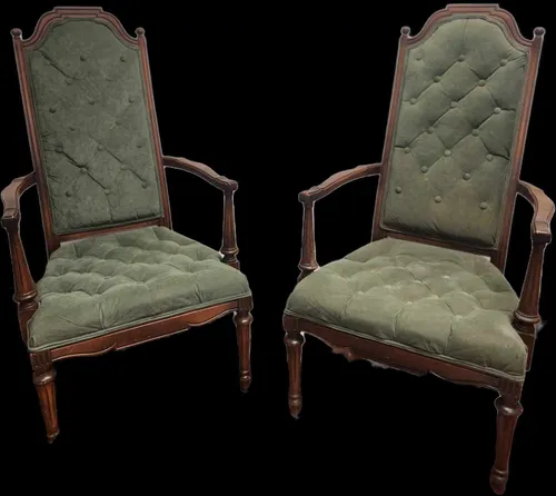 SEATING: vintage antique olive dining chair high back (max 2)