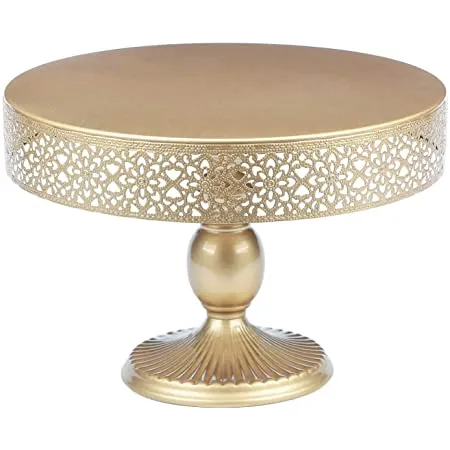 CAKE STAND: gold pedestal filigree