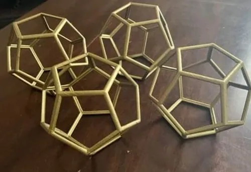 TABLESCAPES: pentagon geometric shapes 12 sided shape gold