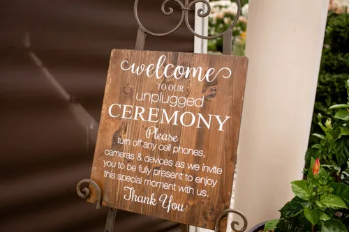 SIGN: unplugged wedding wood sign