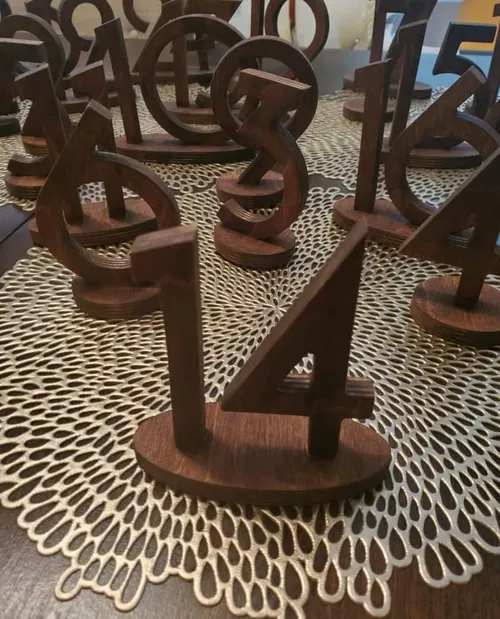 TABLE NUMBERS: wood cut out 1-25