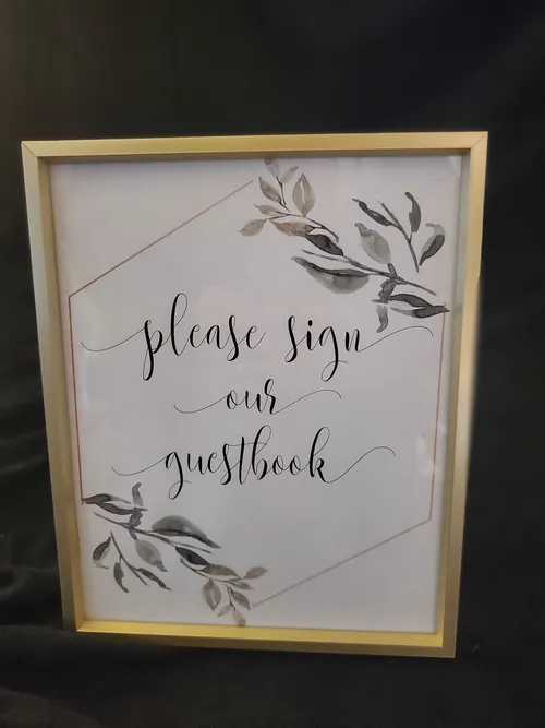 SIGN: gold frame 