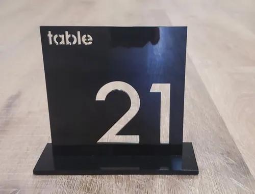 TABLE NUMBERS: Black acrylic table numbers modern 1-30 [black+white collection]