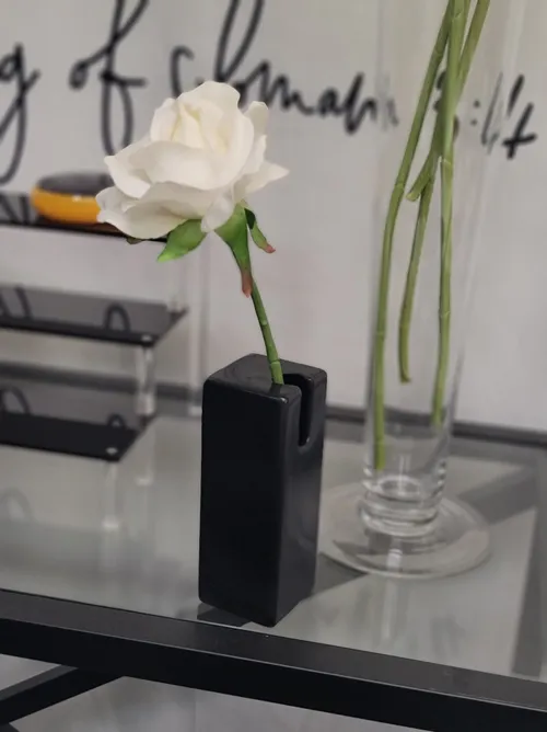 VASES: Black square bud vases [black+white collection]