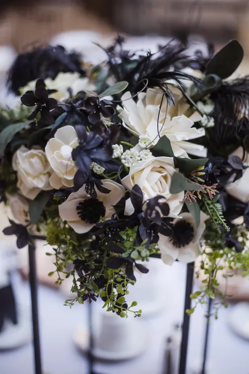 FLORAL: black + white floral toppers (max 4) [black+white collection]