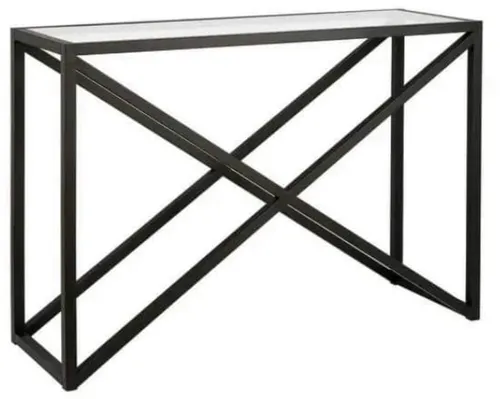 TABLE:  Black metal X console table