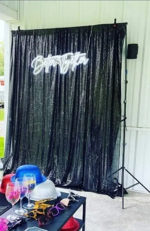 WALL DECOR: black shimmer background backdrop 8' x 8'