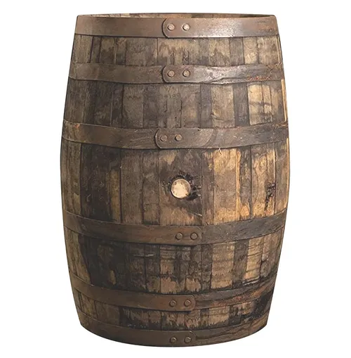 BARREL: real authentic whiskey barrel. Heavy. 