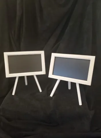 SIGN: chalkboard white frame table easel (max 4)