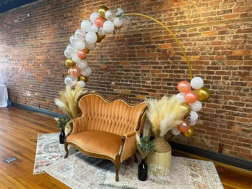 SEATING: vintage antique french settee RUST color loveseat