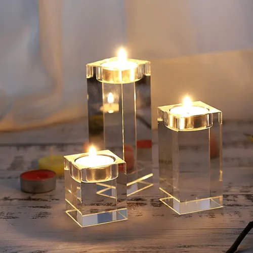 TABLESCAPE: Crystal Tealight Holders (Set of 3)