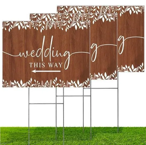 SIGN: outdoor Wedding this way <-- (set of 3)