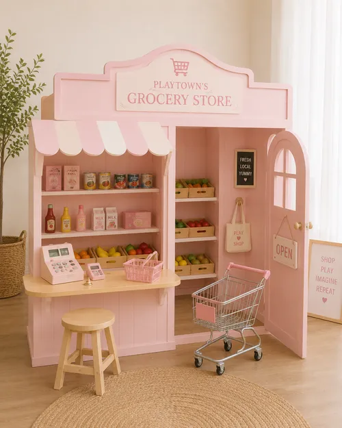 Playtown's Pink Grocery Store/Ice Cream Stand