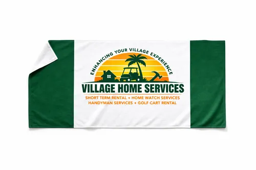 VHS Pool Towel Green Logo