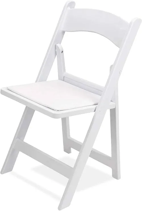 White Resin Padded Folding Wedding Chairs 
