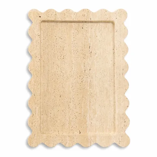 Scallop Marble Tray - Travertine Beige