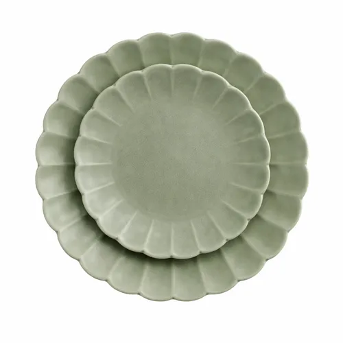Scalloped Green Plates