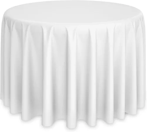 White Round Tablecloth 108