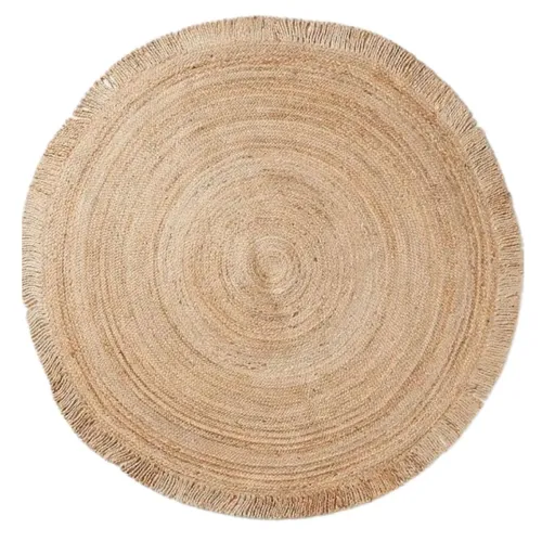 Round Jute Rug Fringe