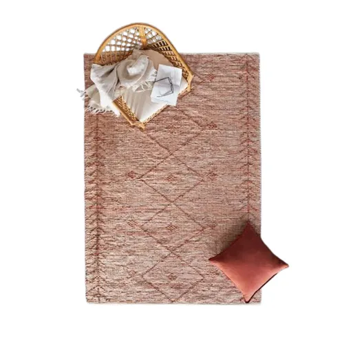 Leather & Cotton Terracotta Rug