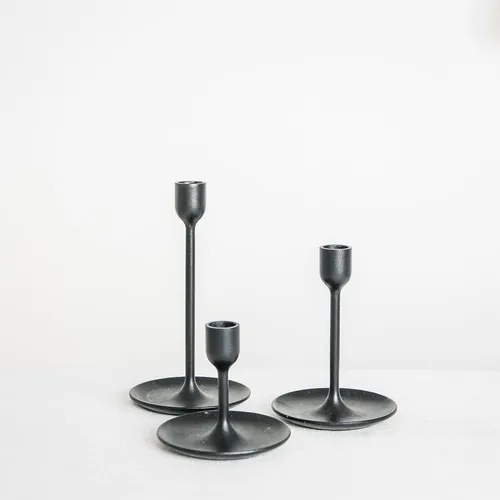 Candlestick - Black Matte  [set of 3]