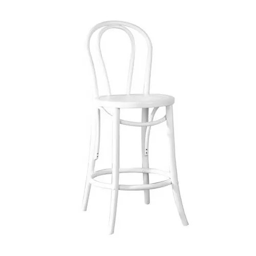 Bar Stool - White Bentwood High Back