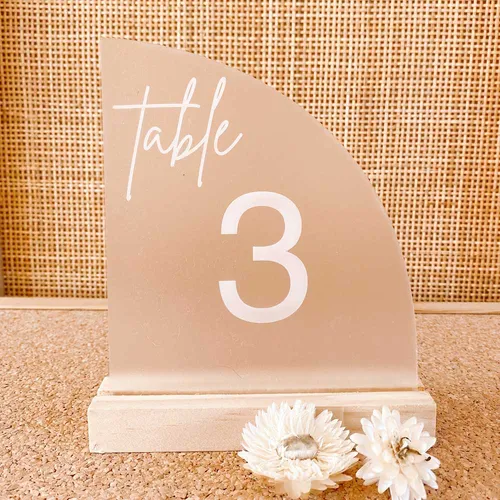 Table Numbers clear acrylic