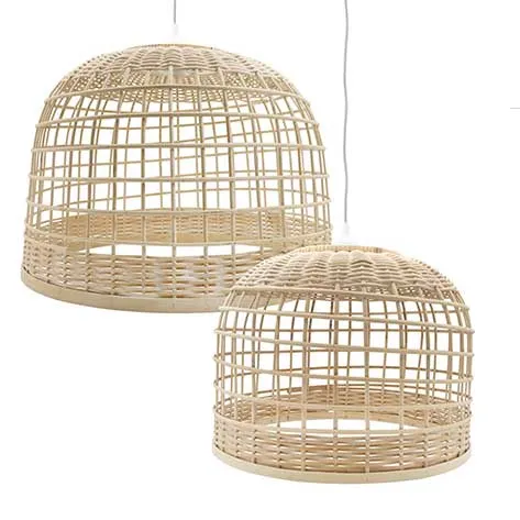Wicker Basket Pendant Large
