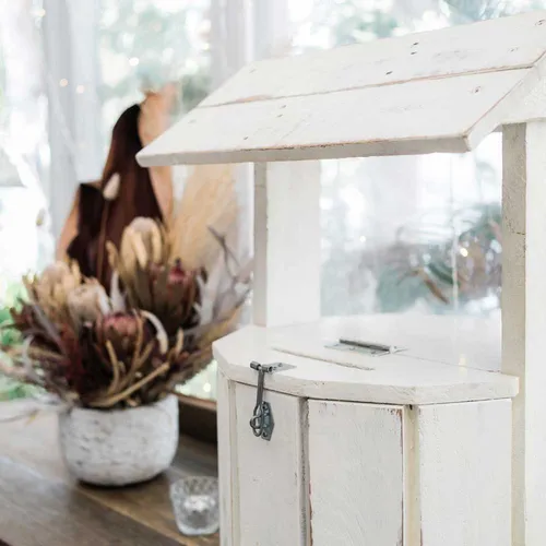 Timber Wishing Well - Antique White