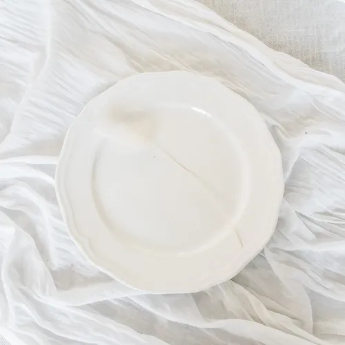French Entree Plate in White