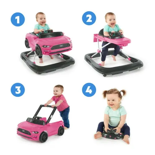 Bright Starts Ford Mustang Ways To Play 4-In-1 Walker Pink