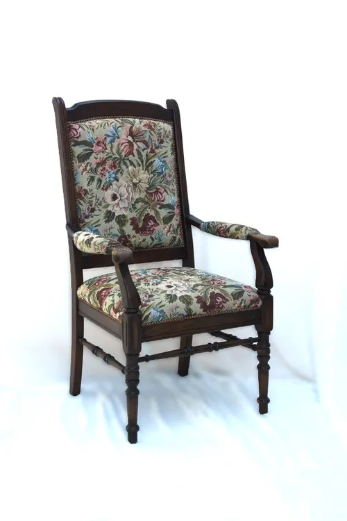 Vintage fauteuil - vol met bloemen