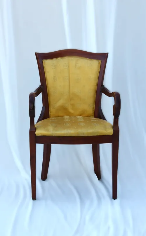 Fauteuil - oker geel - met barok details