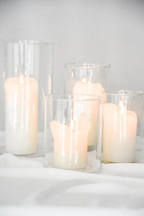 Glazen windlichten - divers formaat