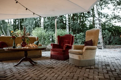 Heren fauteuil - zacht groen - met ruit