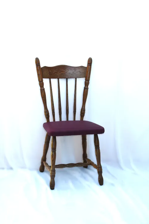 Vintage stoel - bordeaux zitting