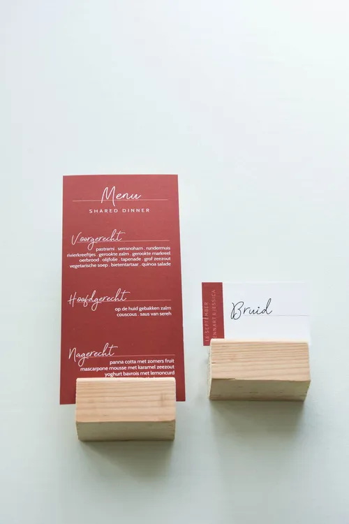 Houten blokje - voor menu of naamkaartje