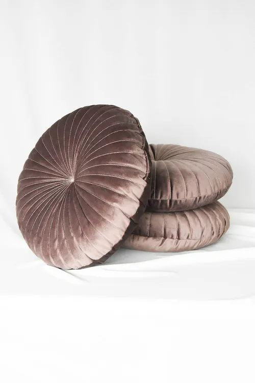 Rond kussen - donker oudroze