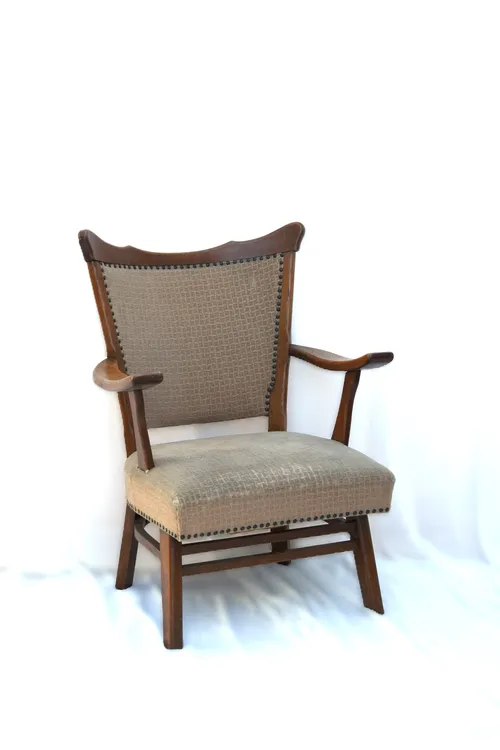 Fauteuil - licht bruin - met een patroontje