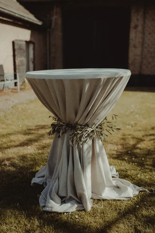 Statafel hoezen - zandkleurig, olijfgroen, oud roze en crème . zalm 